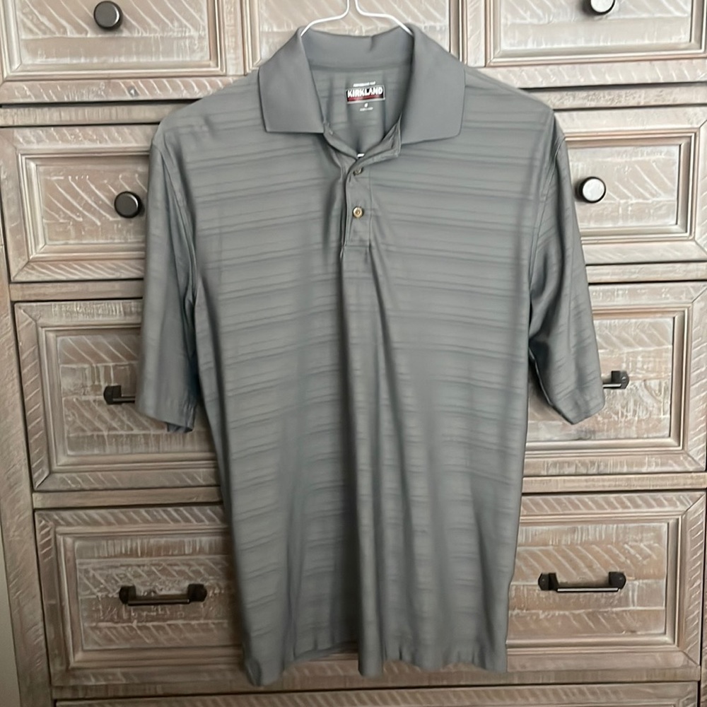 Men’s Grey Striped Polo
